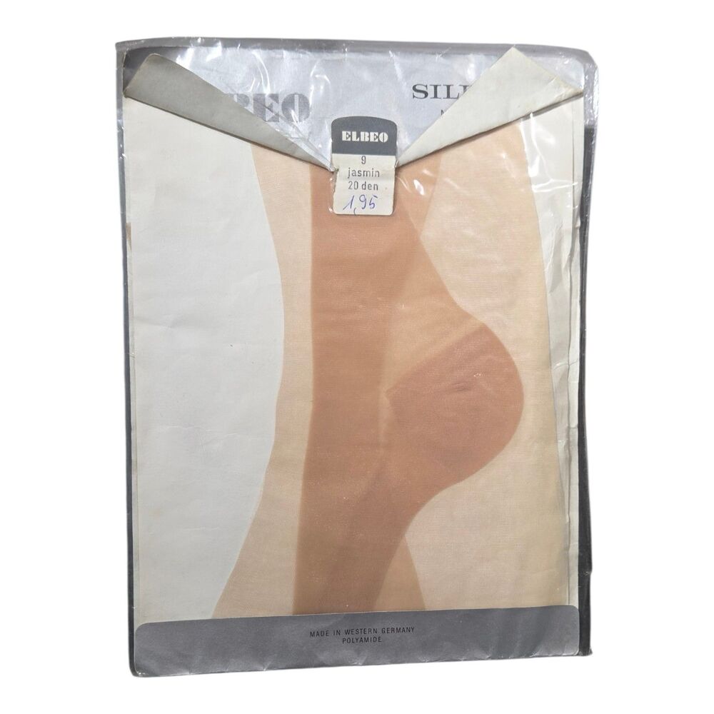 Vintage ELBEO Silber 20 Seamless Stockings Size 9 Jasmin 20 Denier Deadstock